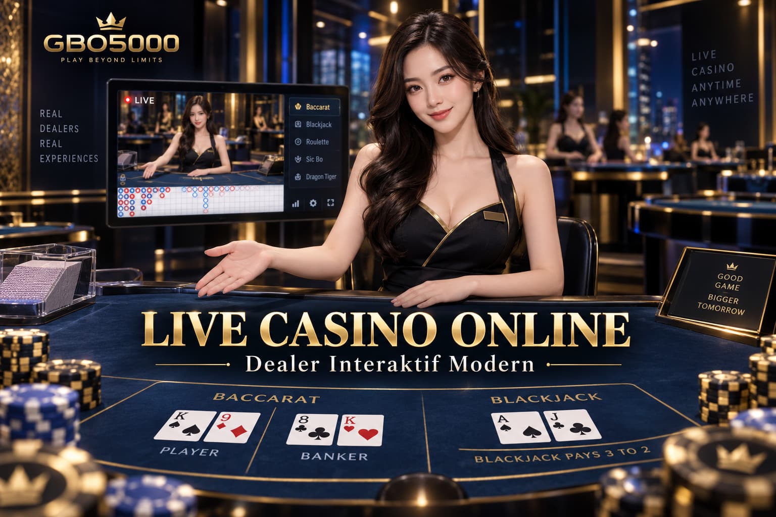 Live casino online dengan dealer interaktif modern GBO5000